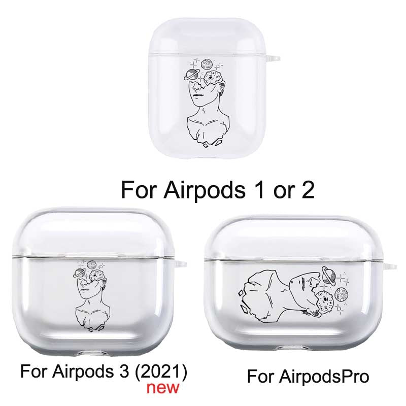 Soft TPU Earphone Case Bag Protective Cover Accessories For Apple Airpods 1/2 3 Art Line Heart Charging Box For AirPods Pro Capa