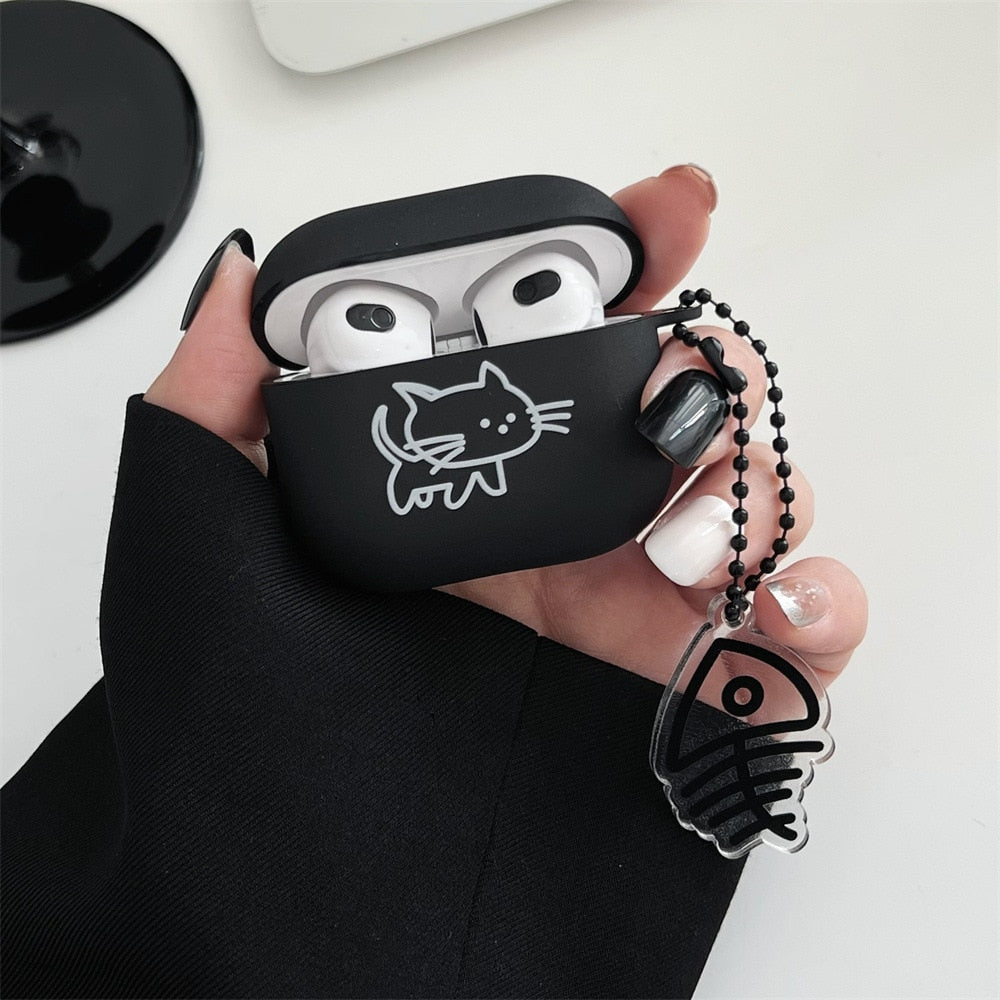 Cute Caroon Cat Case For Airpods Pro 2nd Silicone Wireless Headphone Case For Airpod 1 2 3 Earphone Protective Cover Accessories