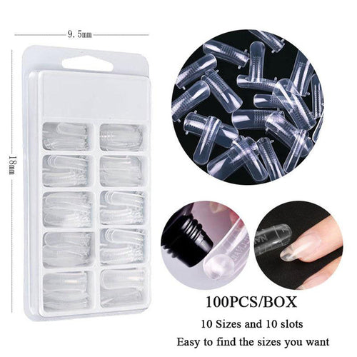 100pcs/box Clear Transparent Seamless Fake Nails Full Coverage False