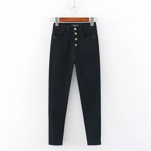 Women Single-brested Slimming Denim Jeans