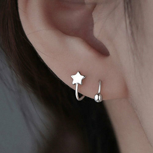 1pcs Stainless Steel Screw Ball Star Heart Ear Bone Ear Buckle