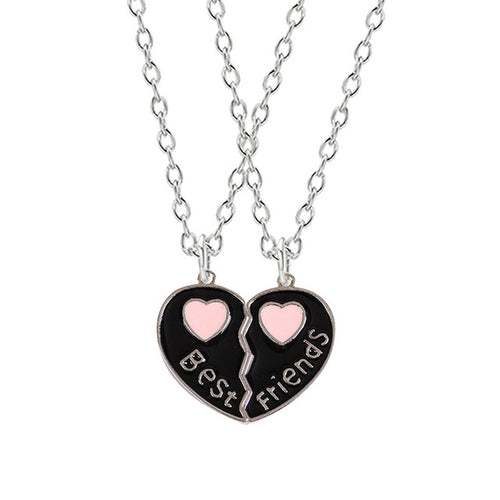 2 Piece Set Necklace Metal Couple Pendant Necklace Collar Best Friend