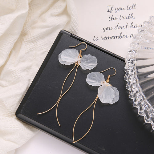 White Acrylic Flower Drop Earrings Female Acrylic