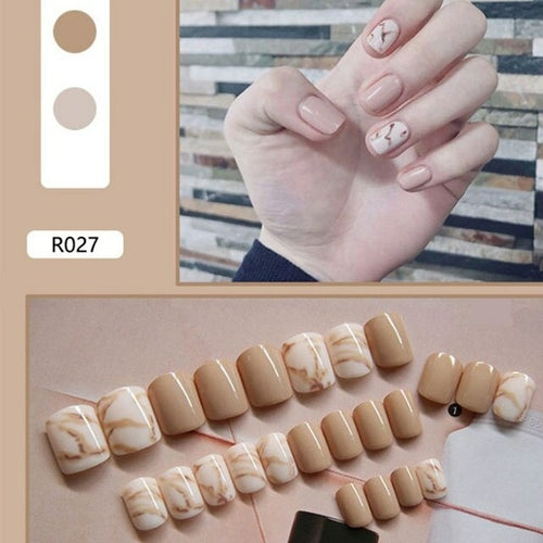 24Pcs Artificial False Nails French Ballet Press On Nail Art Seamless