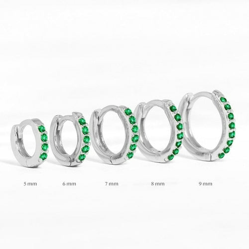 5/6/7/8/9mm Rainbow Small Hoop Earrings Crystal Tiny Huggies Minimal