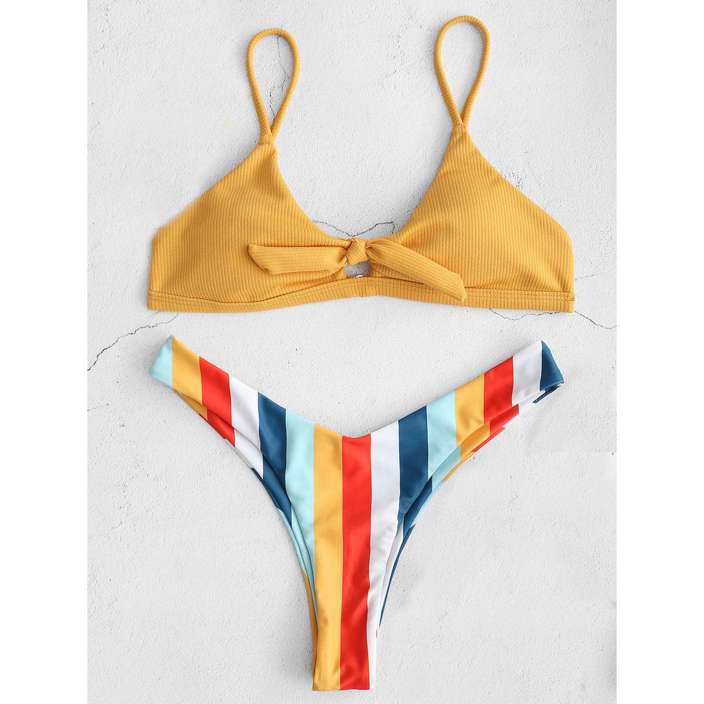 Triangle Striped Sexy Push Up Swimwear