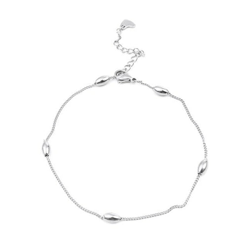 Anklet Bracelet 304 Stainless Steel Oval Bead Charm Anklet