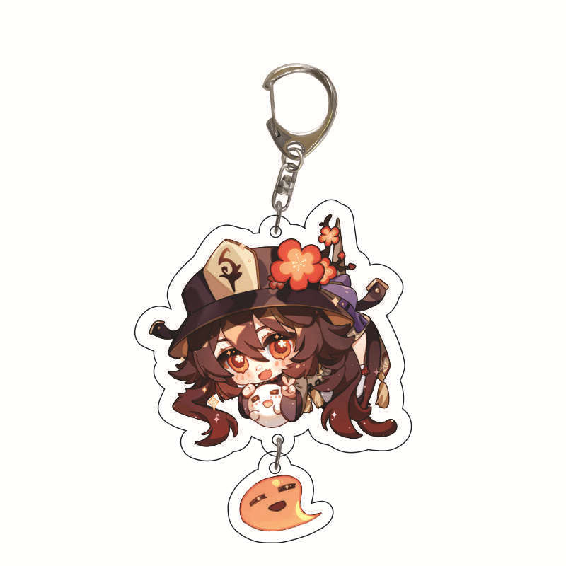 Game Genshin Impact Keychain Raiden Shogun Hutao Kaedehara Kazuha Xiao Yoimiya Cartoon Pendant Keyring Jewelry Accessories