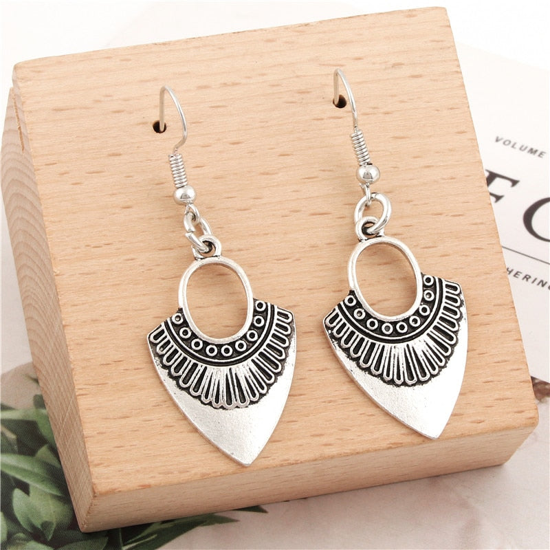 1Pair Ethnic Style Women Drop Earrings Fit Women Girl Gift  Dangle Chandelier Ear Ornaments Handmade Jewelry