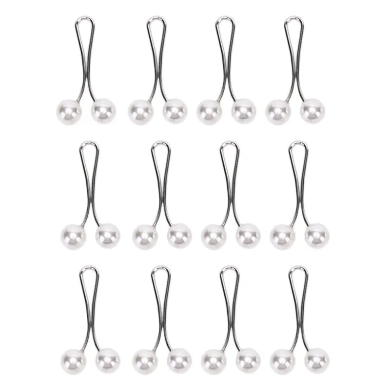 12pcs Headscarf Shawl Scarf Lady Muslim Scarf Hijab Clips Pearl Scarf Brooch Pin