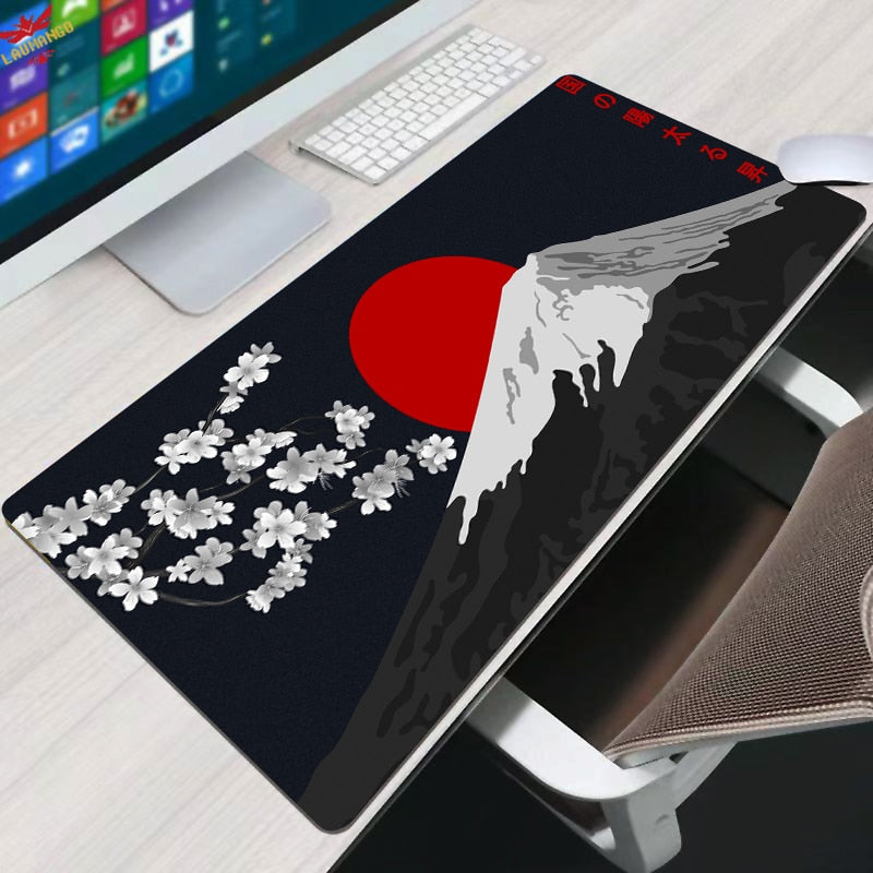 Flower Pad Large Black Gaming Mouse Pad Floral Mousepad Gamer Rubber Keyboard Mats Desk Pad Mat Table Mausepad Carpet M/L/XL