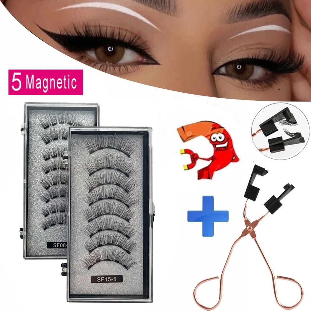 5 magnets magnetic eyelashes makeup eyelashes natural magnetic eyelashesmink eyelashes makeup tools