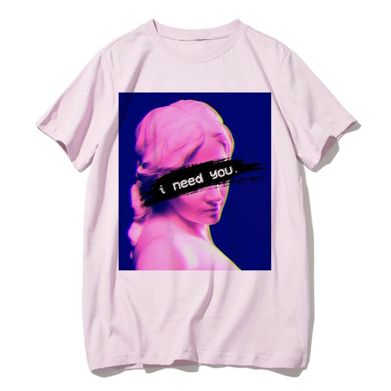 vaporwave T Shirt Harajuk Sad Girl Retro Anime Men tshirt  Japanese aesthetic male/women Tops t-shirt Tee Shirt sexy XL/XXL/XXXL