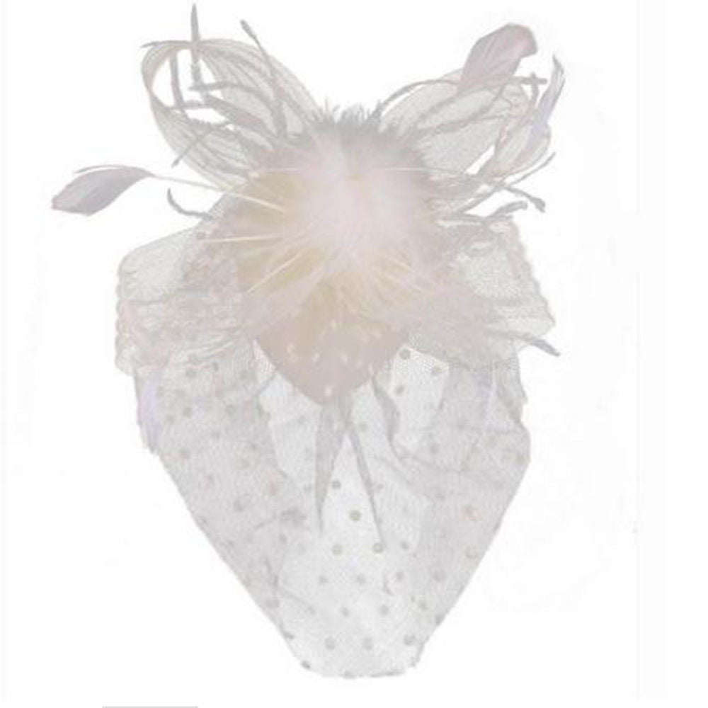 Women Hair Accessories Wedding Bridal Veils Decorated European Style Feather Fascinator Cocktail Party Hat Headwear Elegant