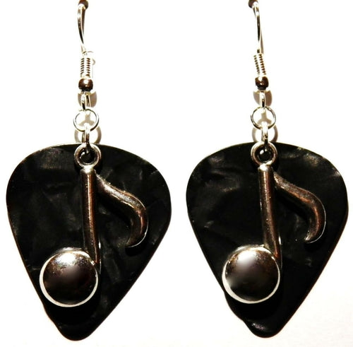 Handmade Guitar Pick Earrings | Music Note