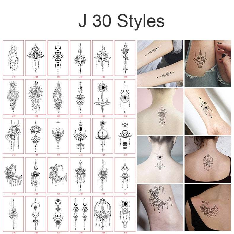 30pcs/set Tatuajes Temporales Sexy Fake Tattoo for Woman Hands Arm Body Waterproof Temporary Tattoos Tatouage Temporaire Femme