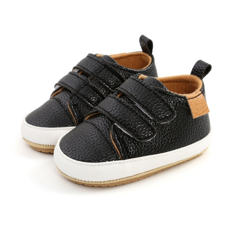 PU Casual Baby Shoes Kids Sneakers Baby Girl Boy Solid Color Kids Shoes Socks Infant Toddler Non Slip Sports Shoes