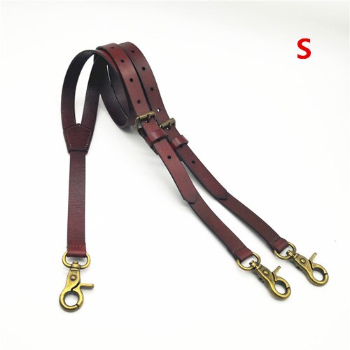 Suspenders Vegetable tanning leather strap Bronze retro scalper strap