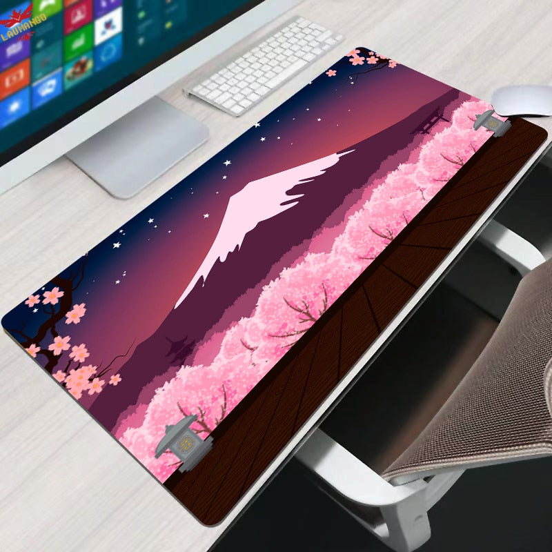 Flower Pad Large Black Gaming Mouse Pad Floral Mousepad Gamer 900x400 Rubber Keyboard Mats Desk Pad Mat Table Mausepad Carpet M/XL