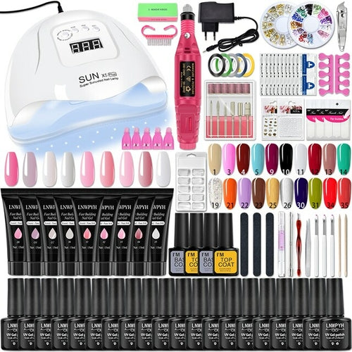 Manicure Set Acrylic Nail Kit Nail Clipper Tool Set Semi Permanent