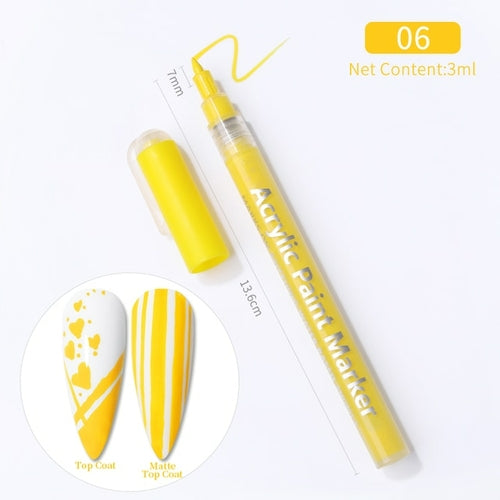 Nail Art Drawing Graffiti Pen Waterproof Painting Liner Brush DIY 3D