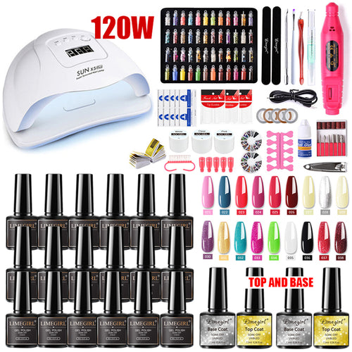 Nail Set With Nail Lamp Nail Dryer Nail Drill Machine Manicure Set Kit