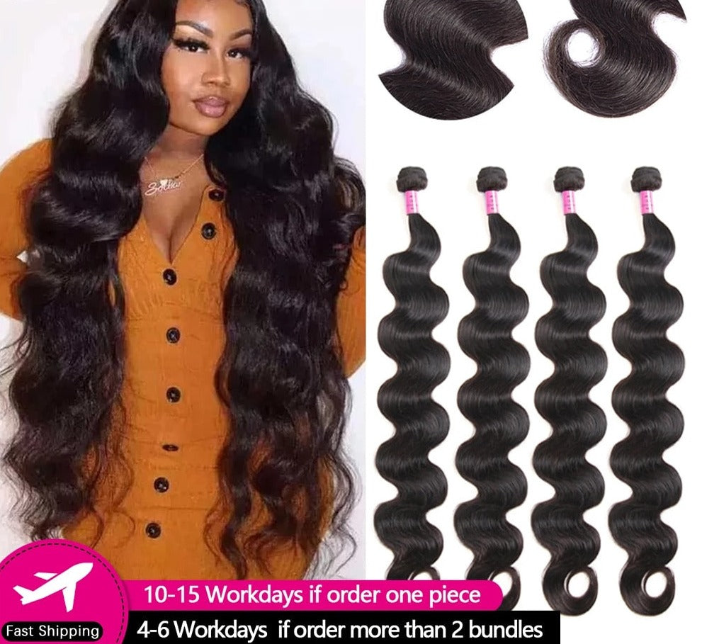 30 32 Inch Body Wave Bundles Human Hair Bundles Remy Hair Extensions Braizlian Hair Weave Bundles Hair Bundles