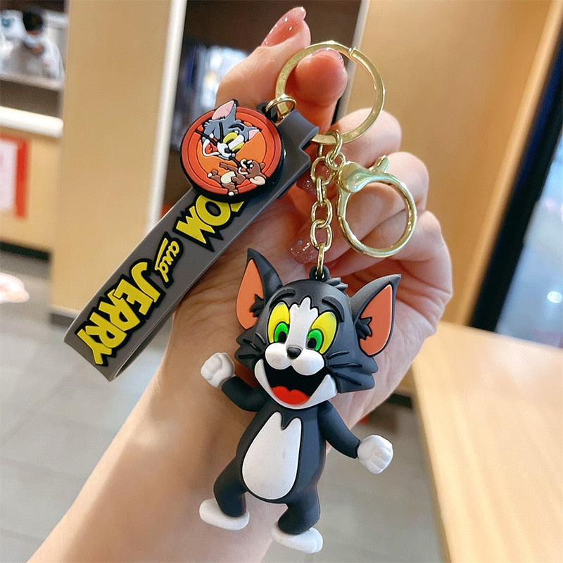 Car Key Chain Tom Cute Anime Cartoon  Pendant Doll Bag Pendant Keychain  for Girls  Figures  Accessories