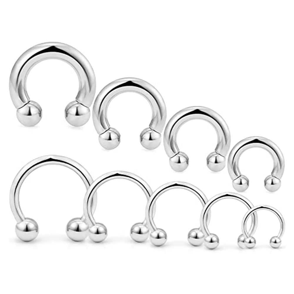 Ear Earrings Stretching Surgical Steel Horseshoe Septum Eyebrow Lip Navel Belly Nipple Ring Cartilage Helix Tragus Piercing