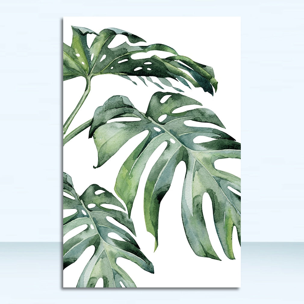 Tropical Plant Nordic Poster Home Decoration Scandinavian Green Leaves Decorative Picture Modern Wall Art Canvas Painting