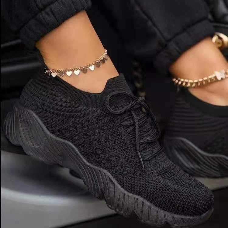 Sneakers Shoes Lace Up Platform Shoes for Women Plus Size Flat Mesh Sports Shoes Woman Vulcanize Shoes