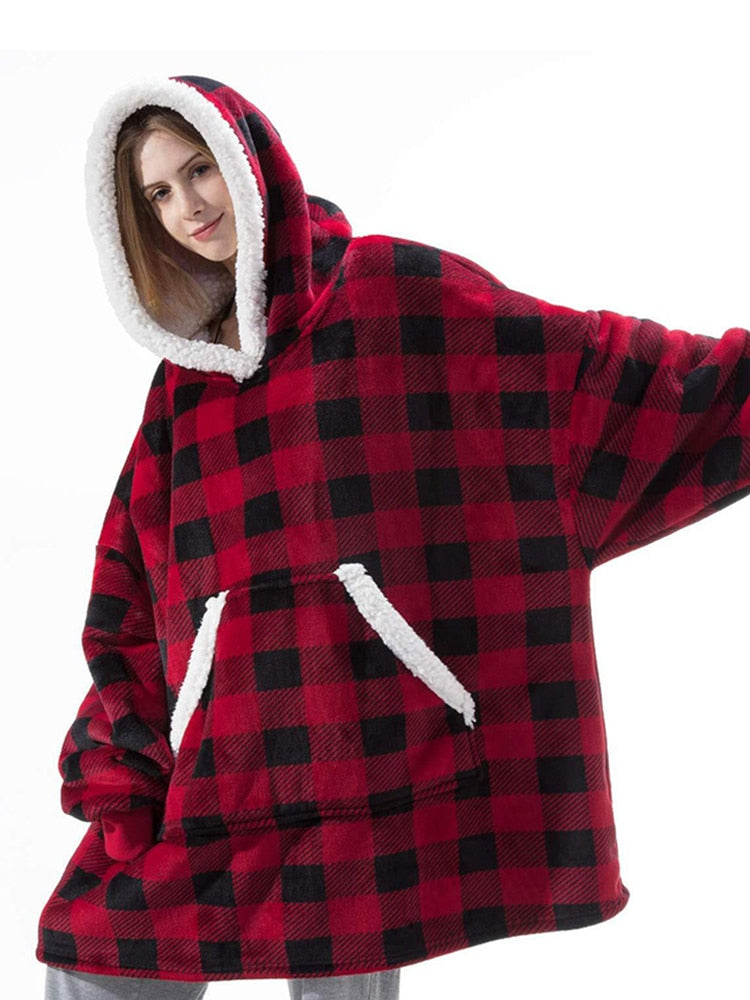 Oversized Hoodies Sweatshirt Women Winter Hoodies Fleece Giant Blanket With Sleeves Pullover Oversize Women Hoody Sweatshirts