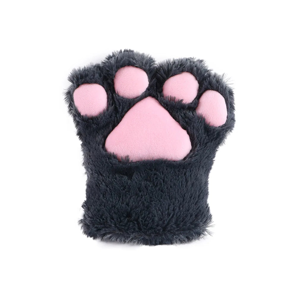 1 Pcs New Plush Cat Claw Gloves Cute Anime Cosplay Show Accessories Women Bear Paw Fluffy Mittens High Quality