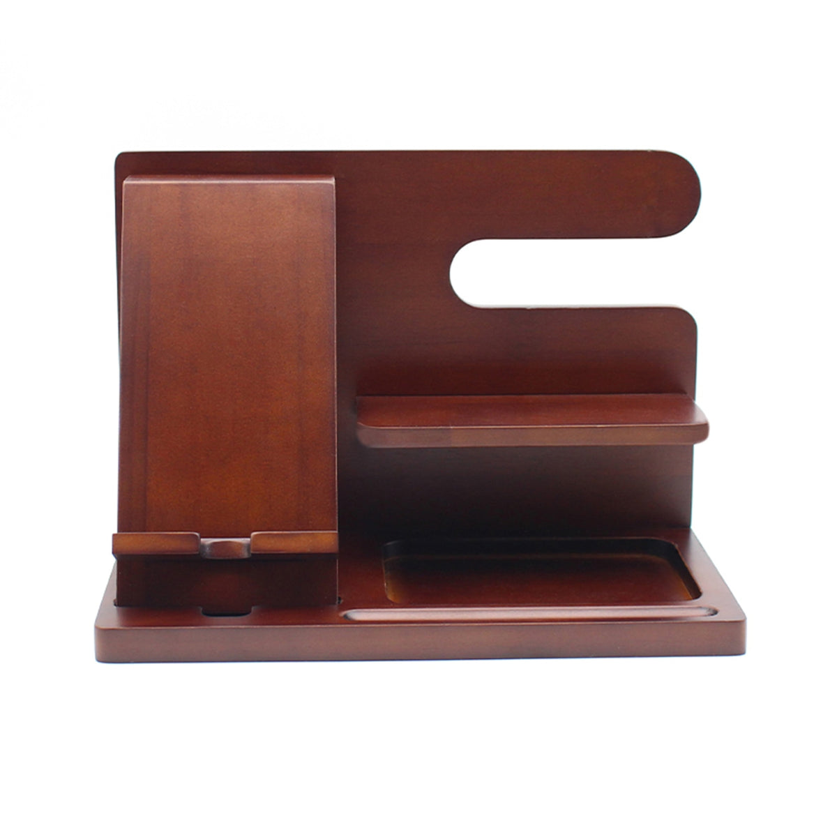 Charging Dock Stand Station Bamboo Base Charger Holder Phone Docking Station Wooden Storage Holder Desktop Organizer