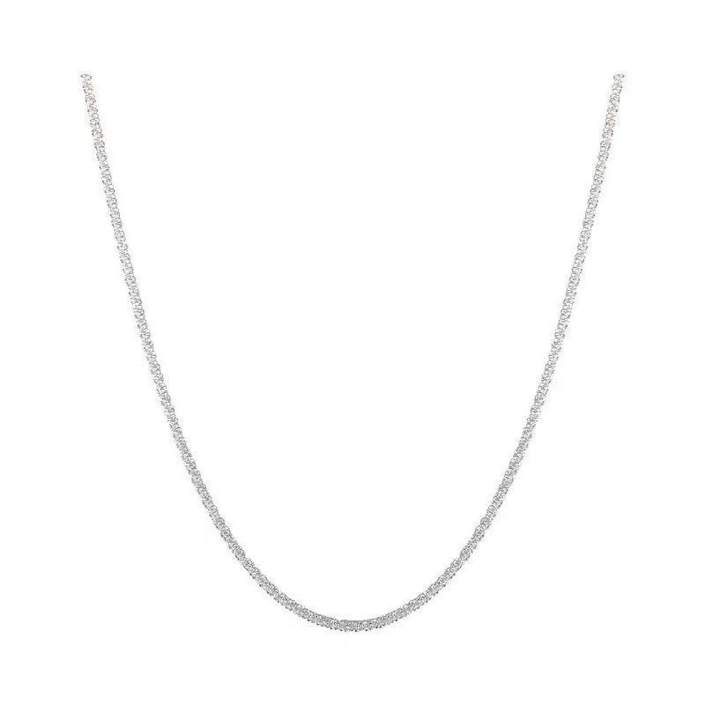 Silver Colour Sparkling Clavicle Chain Choker Necklace For Women Fine Jewelry Wedding Party Gift