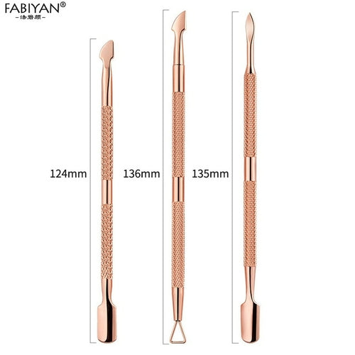 Stainless Steel Double Head Nail Art Dead Skin Pusher Cuticle Nipper