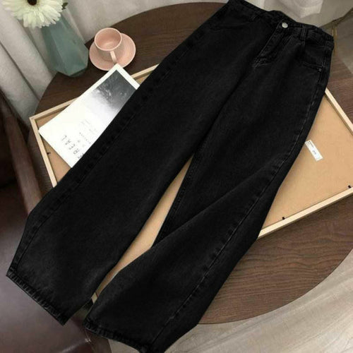 Women's Jeans Street Casual High Waist Traf Pants Light