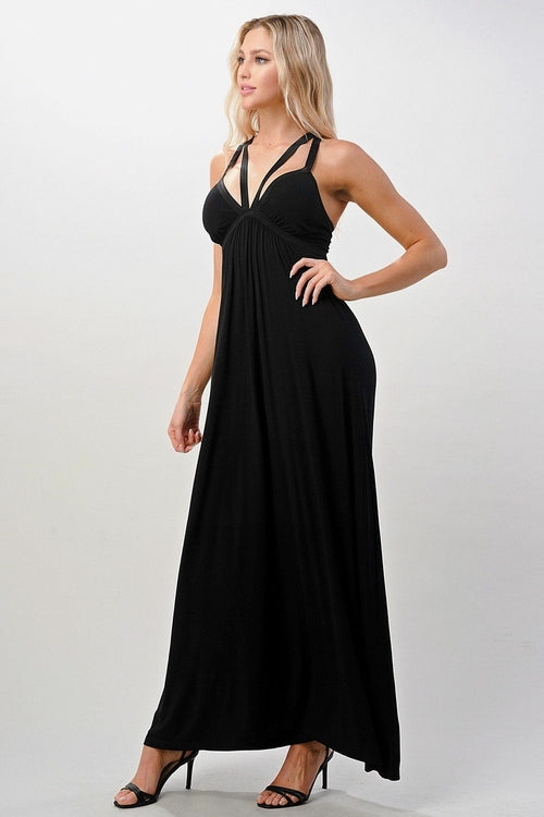 Criss Cross Double Strap Maxi Dress