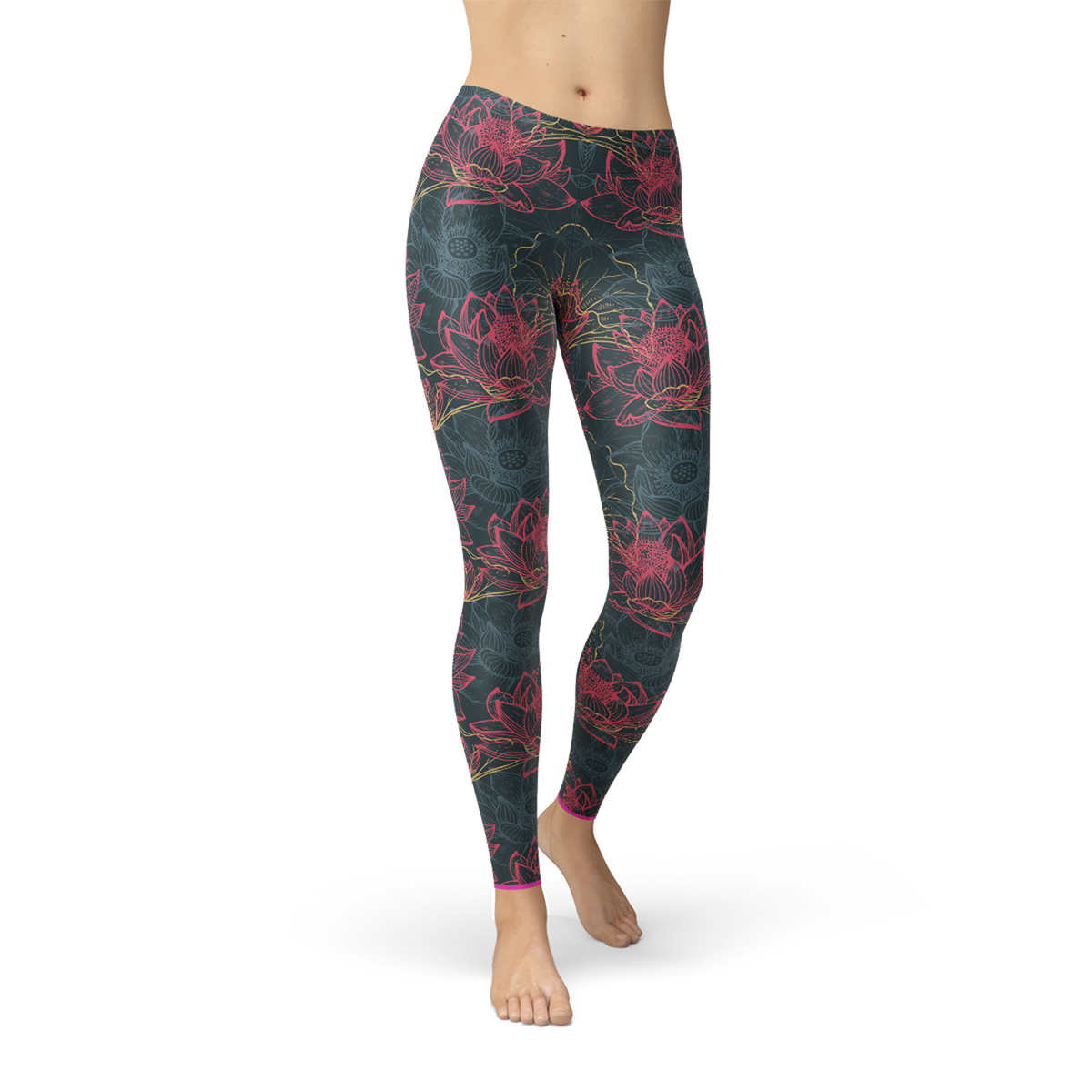 Womens Floral Lotus Leggings