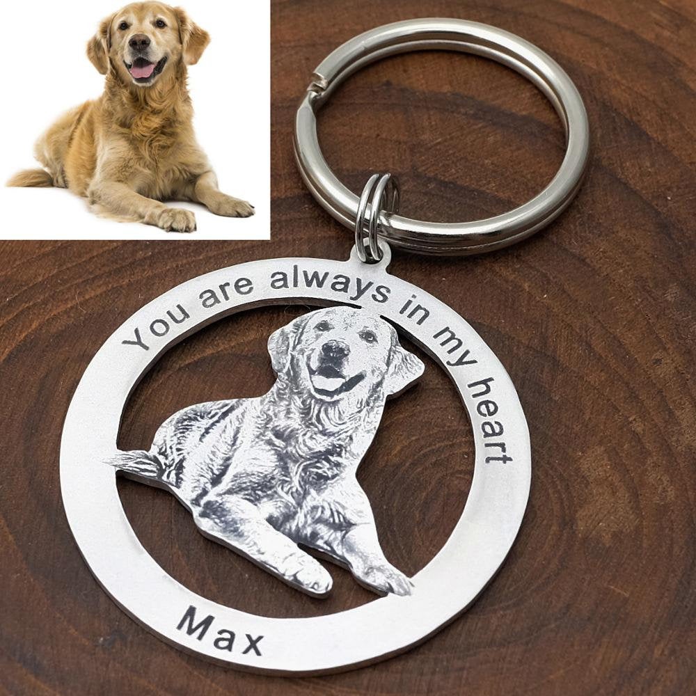 Personalized Photo Keychain Pet Loss Keychain Pet Memorial Jewelry Custom Gift Pet Loss Gifts Photo Keychain - BonoGifts