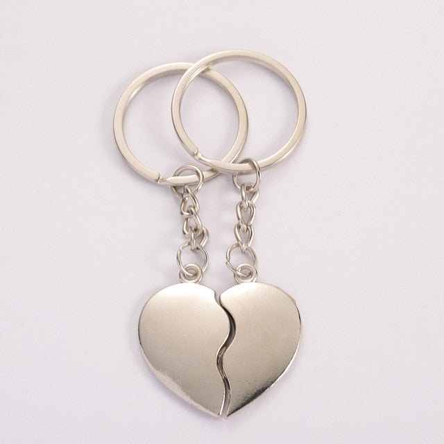 Keychain | Heart Keychain | Heart Keyring | Couple Keychain | Pair of Hearts Keyrings | Love Keychain | Girlfriend Keychain | Boyfriend Gift