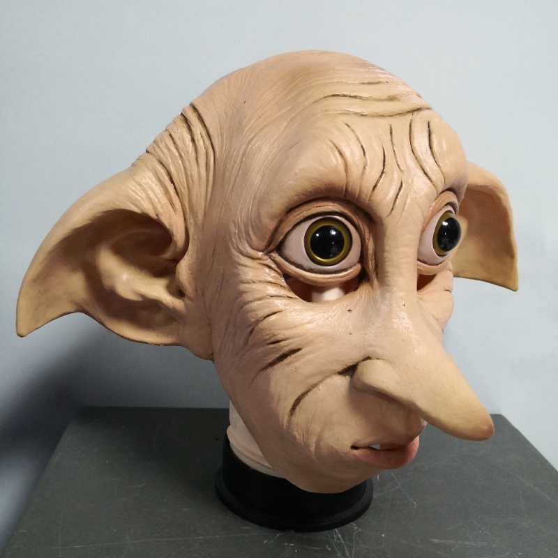 Cosplay Dobby Elfin Latex Mask Animal Style Halloween Carnival Costume Headgear Props