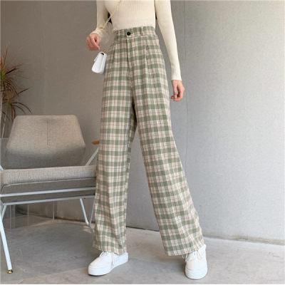 Casual Loose Wide Leg Long Pant | Women Casual Pants | Plaid Straight Pants | Straight Wide Leg Pants | Street Fashion Pants | Korean Pant - BonoGifts