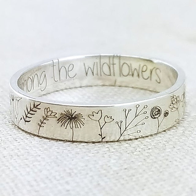 Wildflower Ring | Silver Flowers Ring | Floral Ring | Friendship Ring | Silver Band Ring | Women Silver Rings | Daisy Rings | Gift for Her