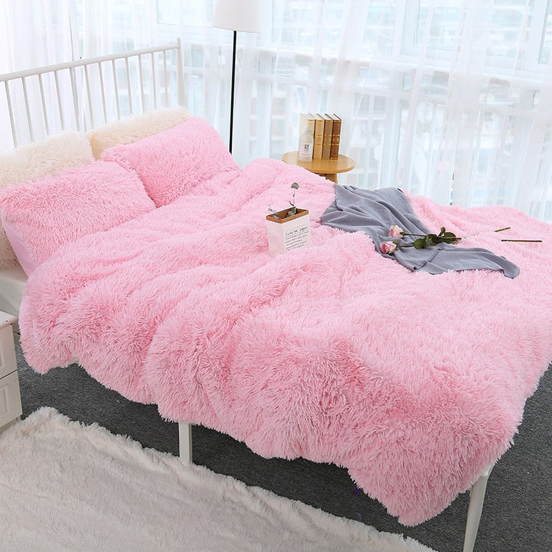 Soft Shaggy Fur Blanket Ultra Plush Chunky Pink Knit Winter Throw Blankets for Bed Sofa Blanket