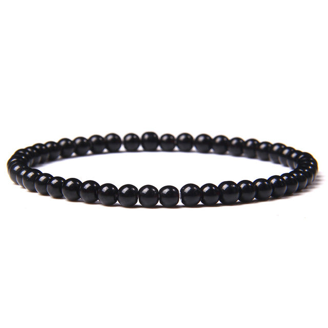 4mm Chakra Beads Energy Bracelet Natural Round Agates Onyx Stone Stretch Bracelet Bangles for Women Men Handmade Yoga Jewelry