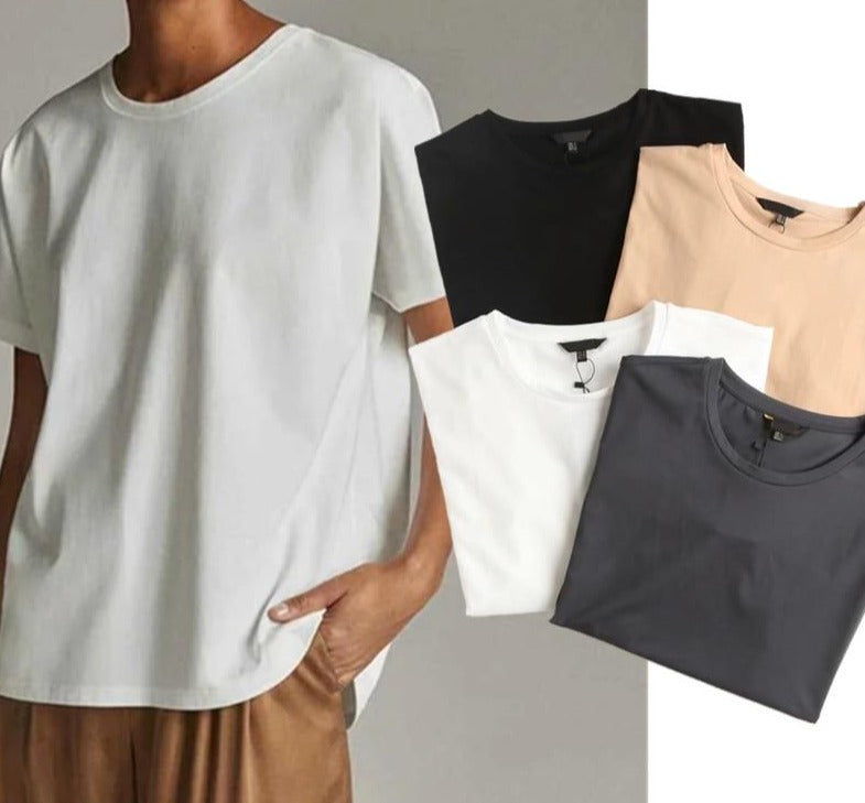 Summer Casual Solid Color Cotton T-shirt | Casual Solid O-Neck Short Sleeve Top | Short Sleeve T-shirt | Shirt for Women | Streetwear Shirt - BonoGifts