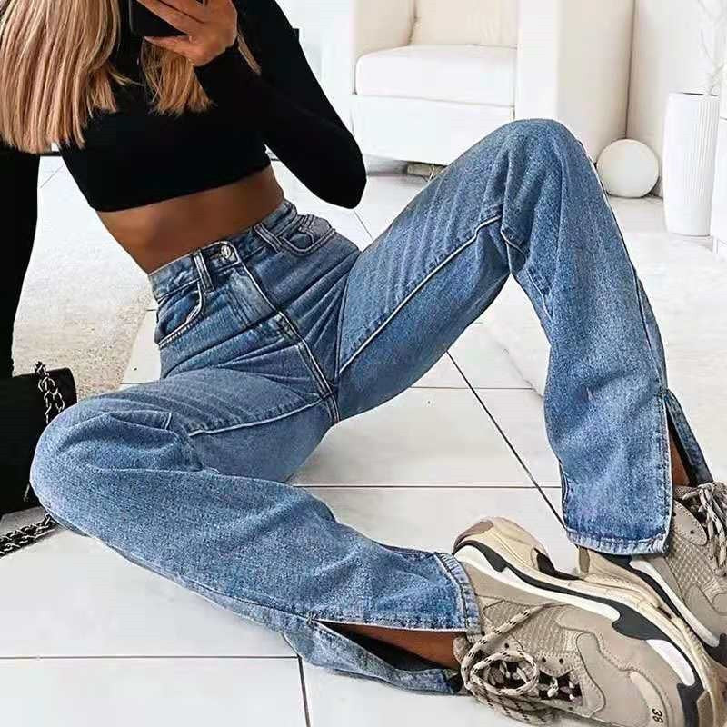 Women Jeans | Wide-Leg Blue Denim Pants | Women Denim Pants | High Waist Jean | Women Pants | Casual Jeans Wide Leg Jeans | Streetwear Jeans