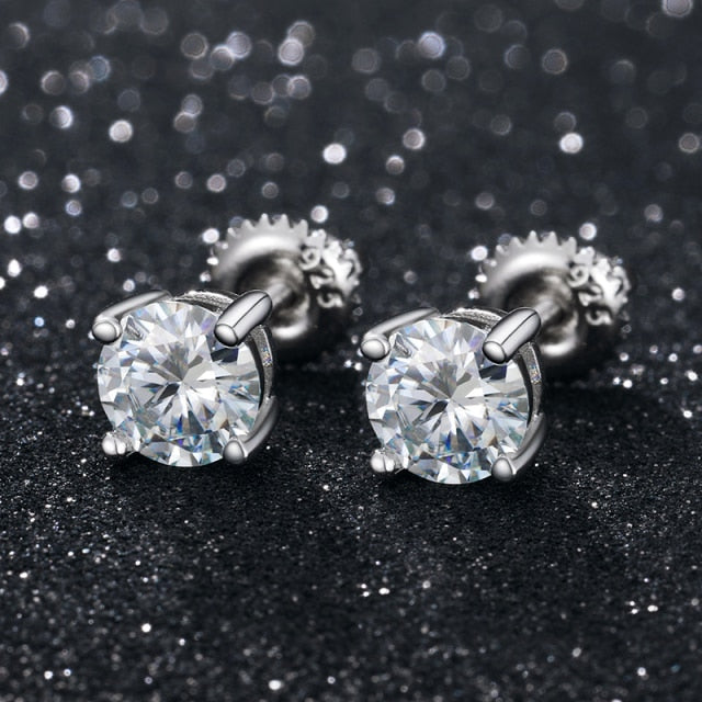 Dainty Moissanite Studs | Brilliant Round Cut Moissanite Stud Earring | 1ct Moissanite Pendant | Moissanite Earring | Wedding Bridal Earring