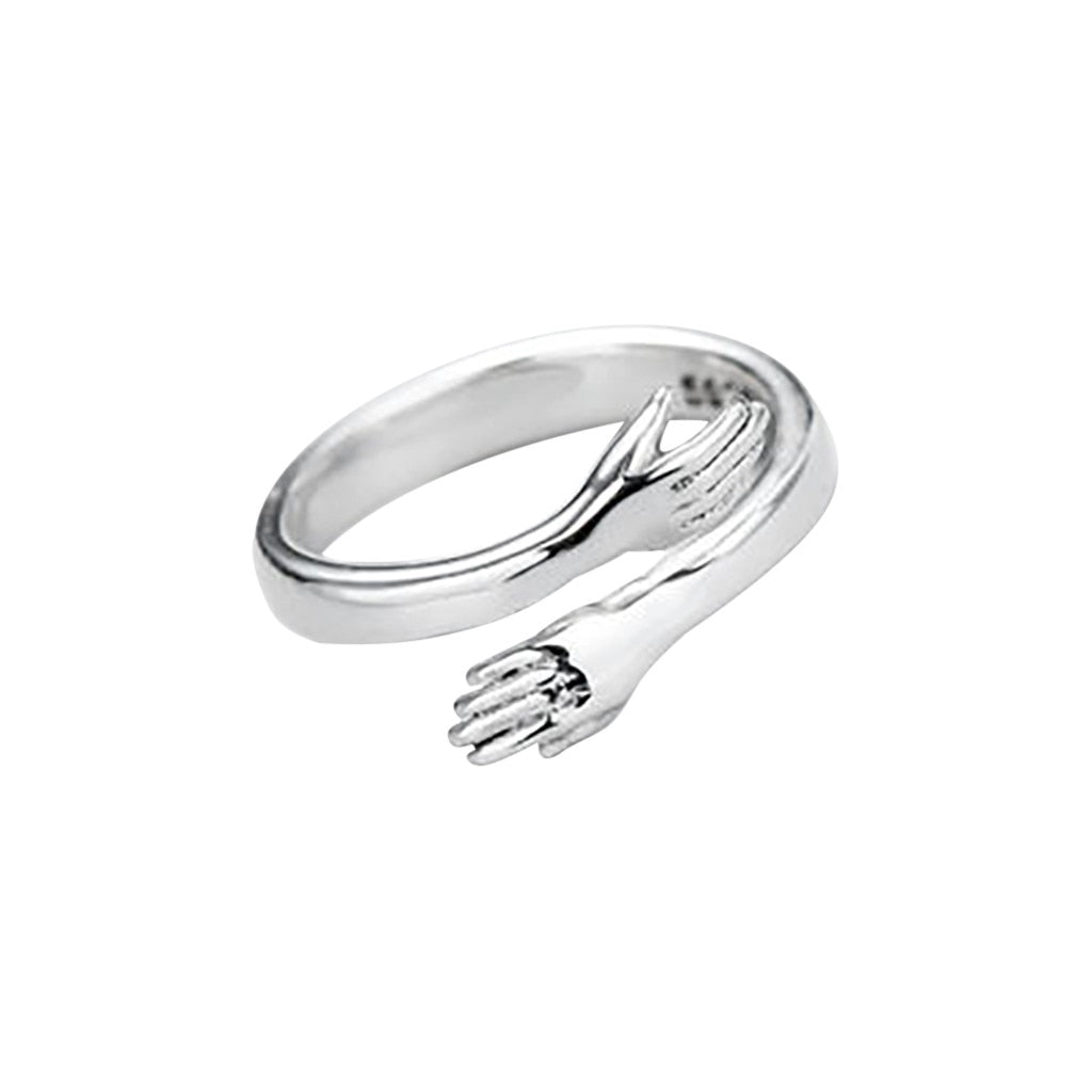 Hug Ring | Friendship Hug Ring | Love Ring | Hands Ring | Trendy Cuddle Ring | Hugging Hand Ring | Sterling Silver Hug Rings | Hug Me Ring